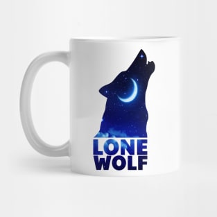 Lone wolf night Mug